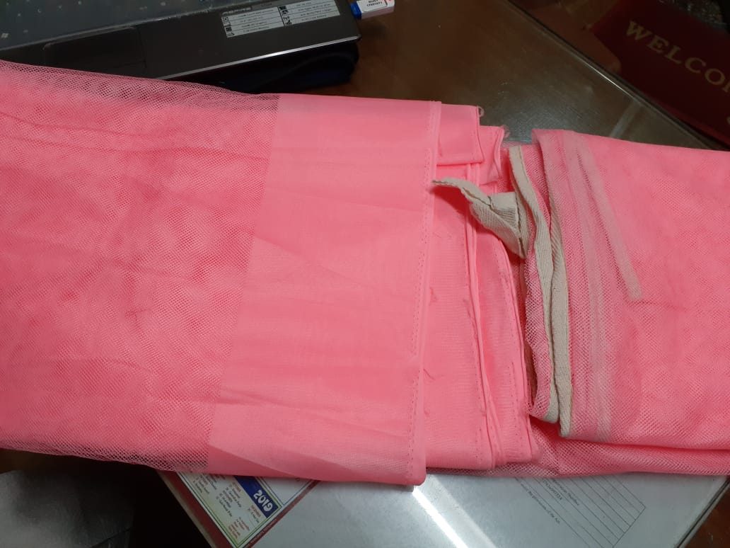Beautiful coloured bed mosquito net with inbuilt border