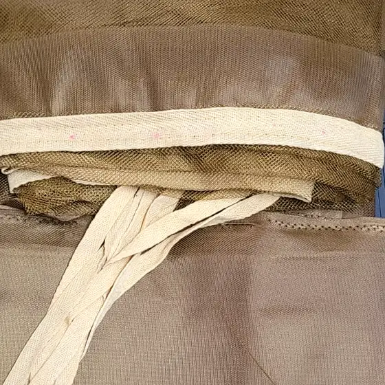Platinum Regular khaki bed mosquito net — 500gm, inbuilt border with long cotton loops