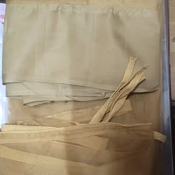 Royal khaki bed mosquito net — 320gm, mid-range standard with cotton tape border