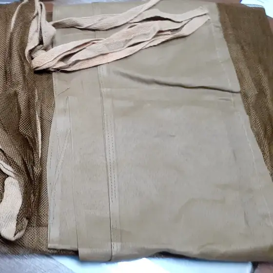 Silver khaki bed mosquito net — 410gm, premium heavier construction, 60 inch height